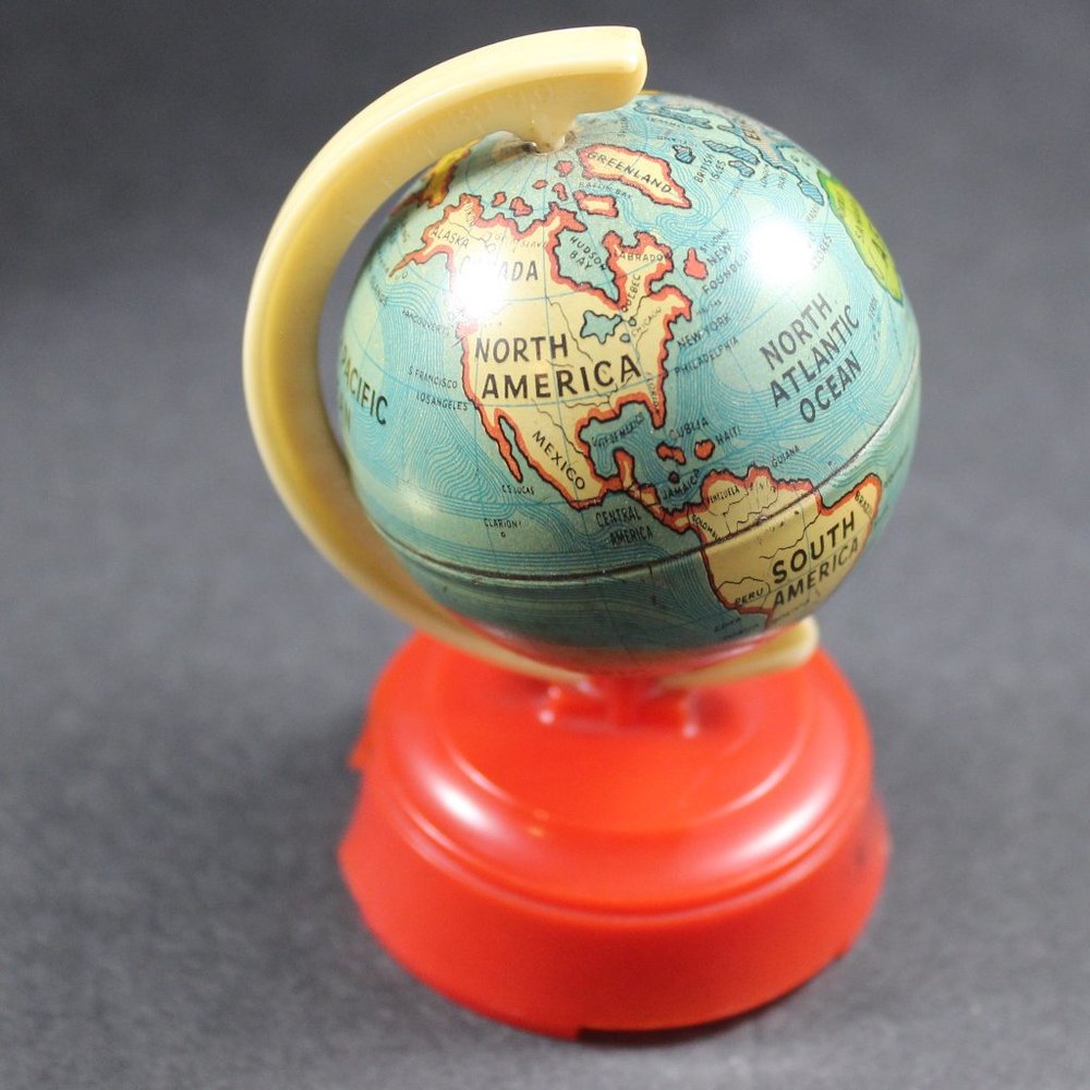 Vintage Globe Pencil Sharpener Sterling Brand Made in USA Globe Spins